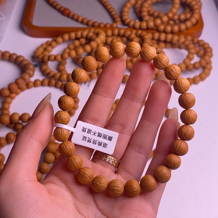 铜***雀猴头核桃手串小凤羽