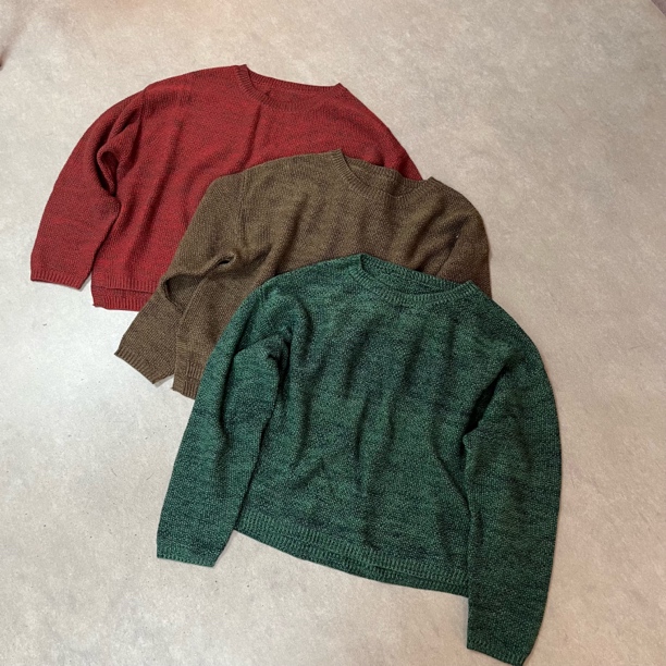 圆领文艺复古休闲百搭短款套头针织衫3646