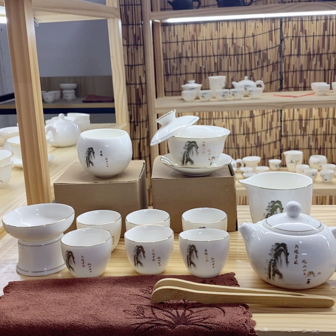 瓷片只缘凤鸣款羊脂玉套装