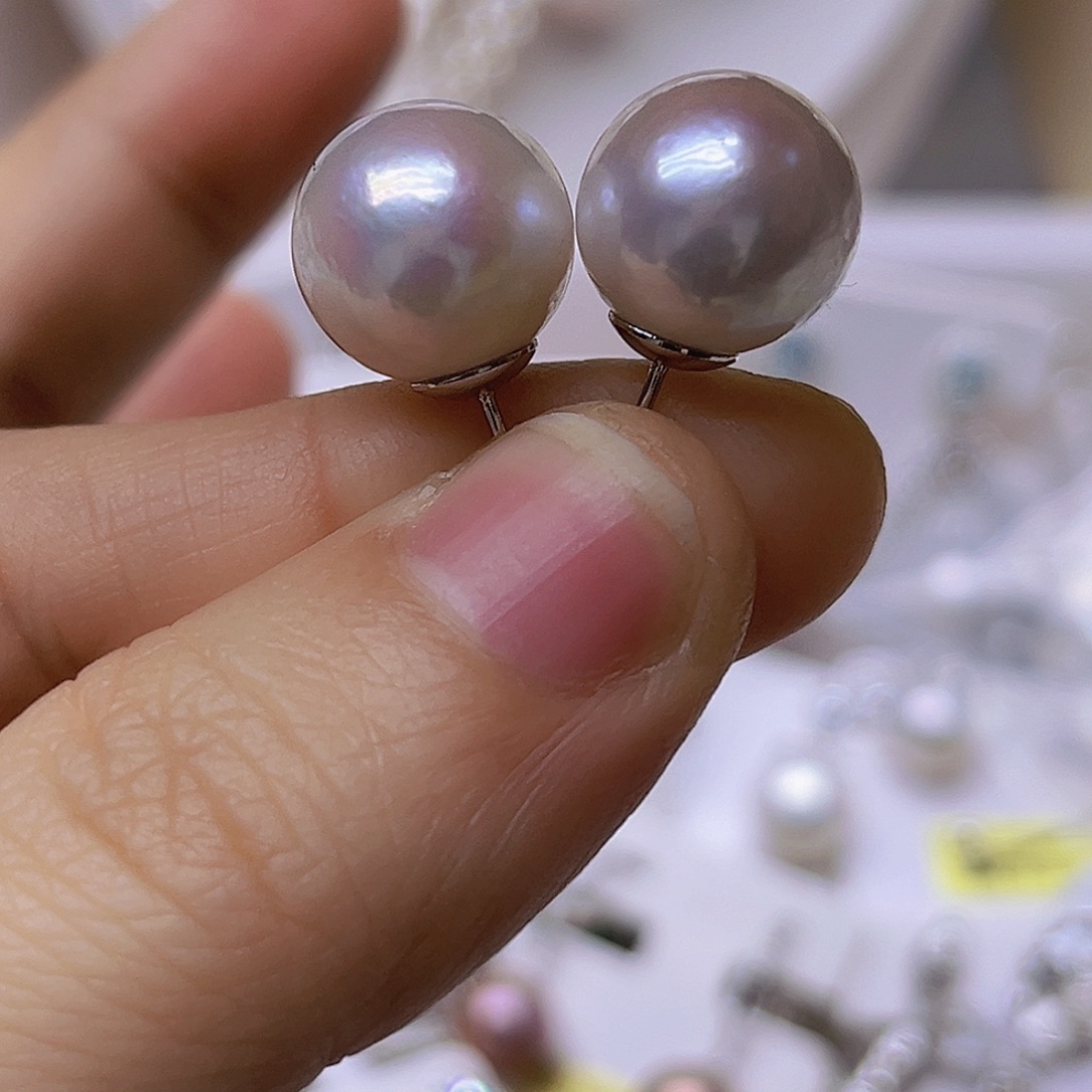 银S925镶嵌淡水珍珠吊坠或者耳钉