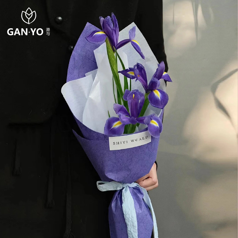 港与 春夏麻丝艺术纸鲜花束创意包装纸花艺花店包花纸手工diy资材