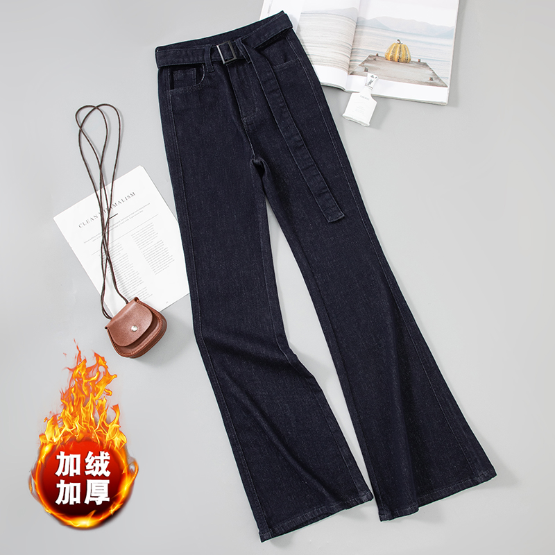 【单裤/加绒】牛仔裤女2025年秋冬新款弹力微喇裤显瘦显腿长喇叭裤