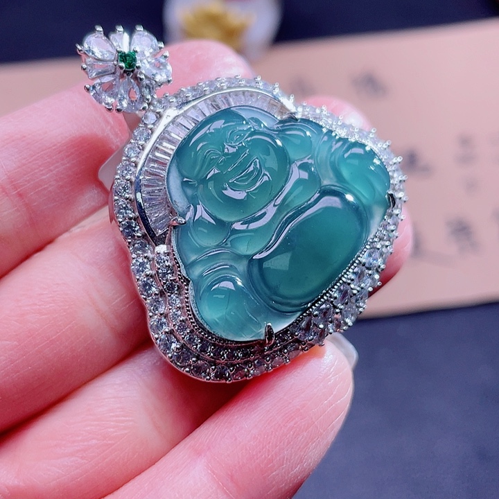 翡翠吊坠(不含链)银S925镶嵌
