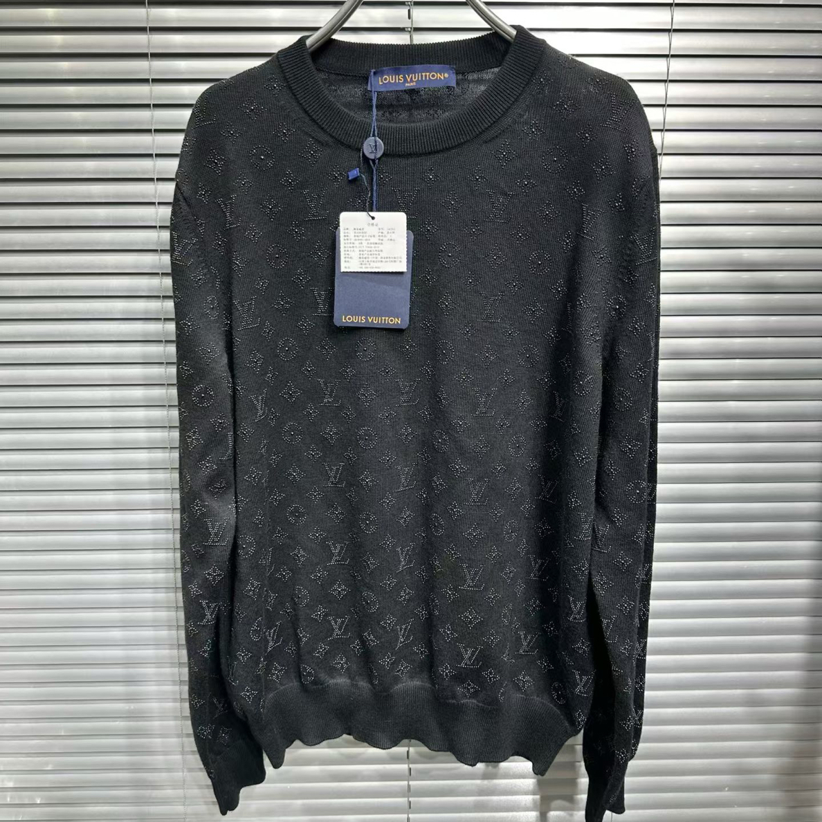 未使用 LouisVuitton/路易威登 25ss重工铆钉满钻针织毛衣 m码 