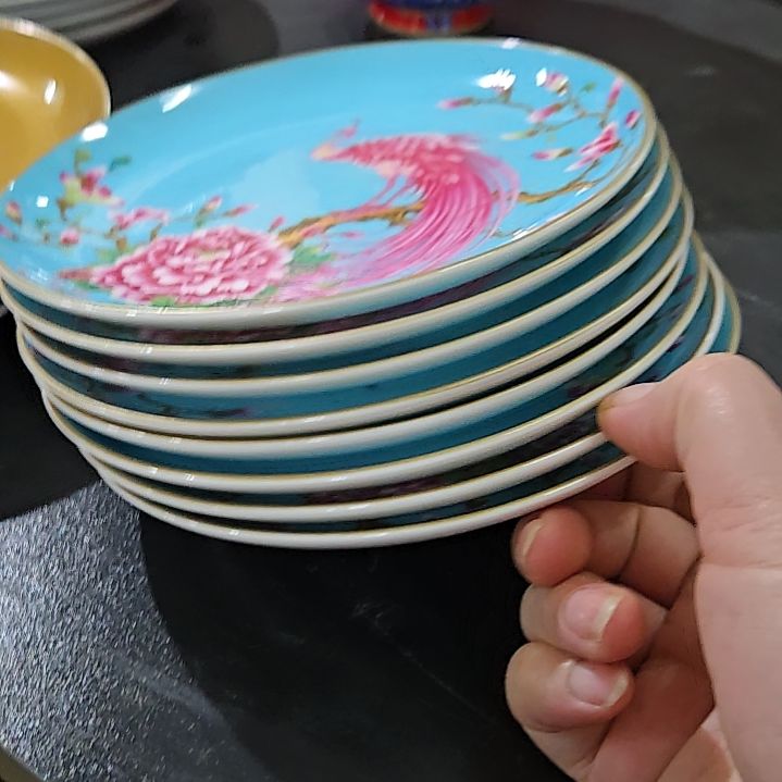 夏***玲瓷片微瑕珐琅彩6寸8个骨碟666666