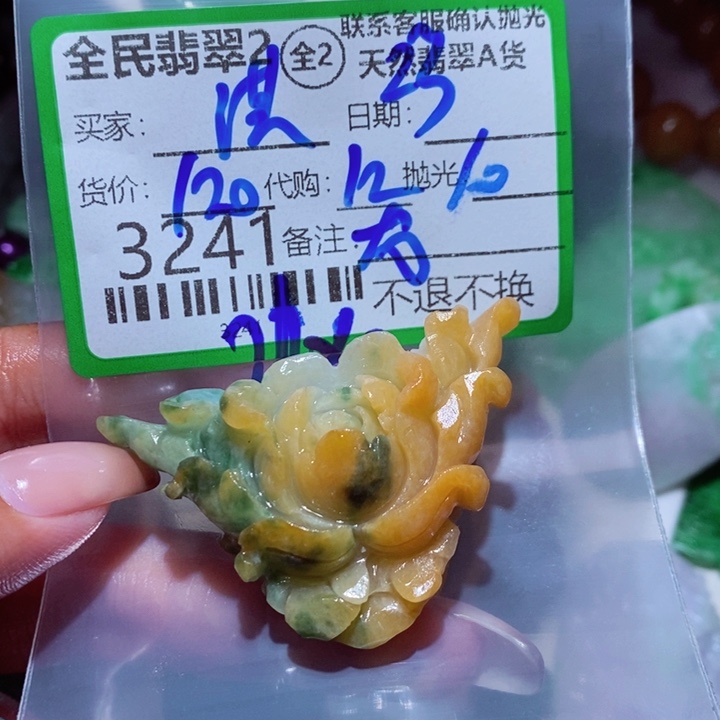 淇***文翡翠未镶嵌颈饰翡翠