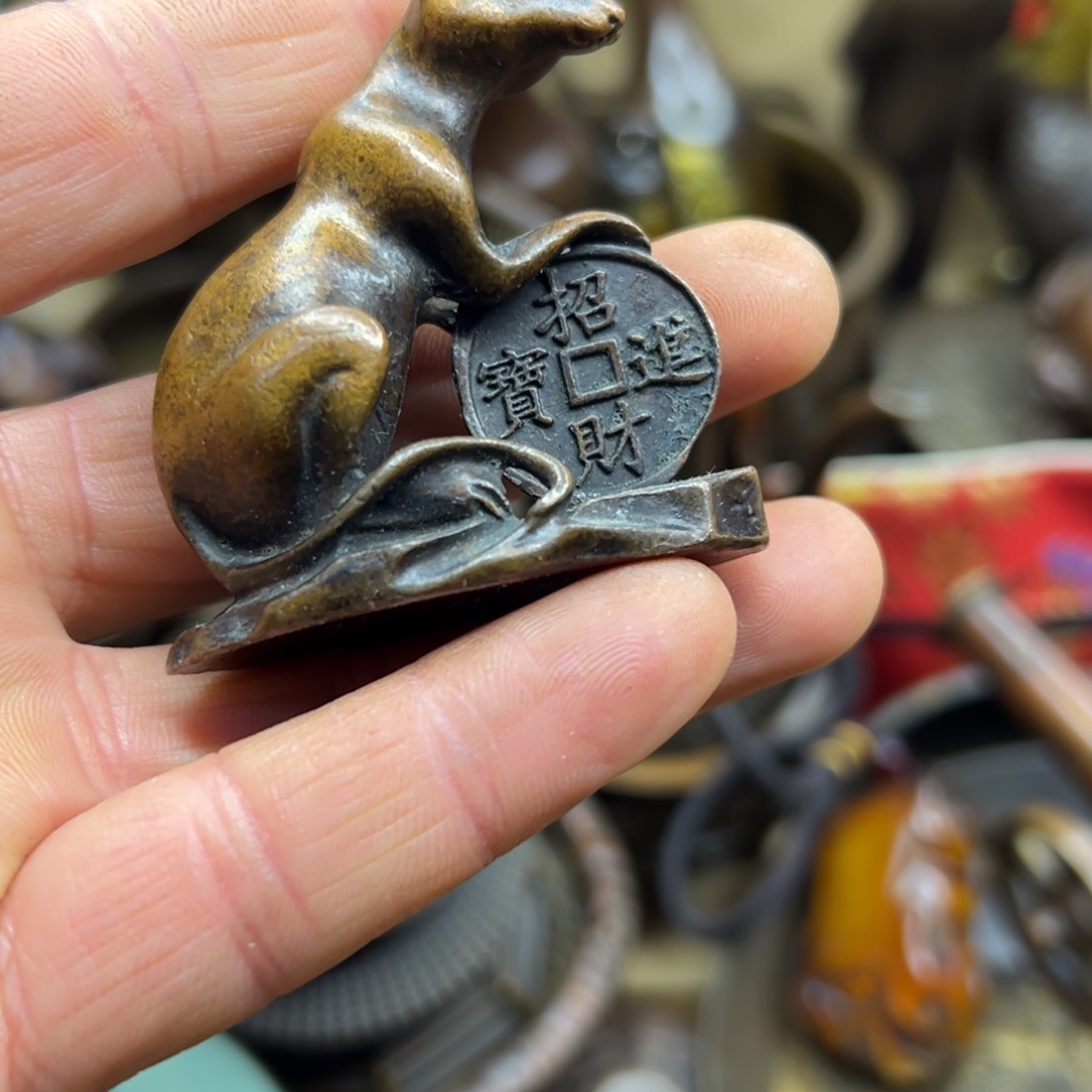 铜摆件欢迎欢迎你