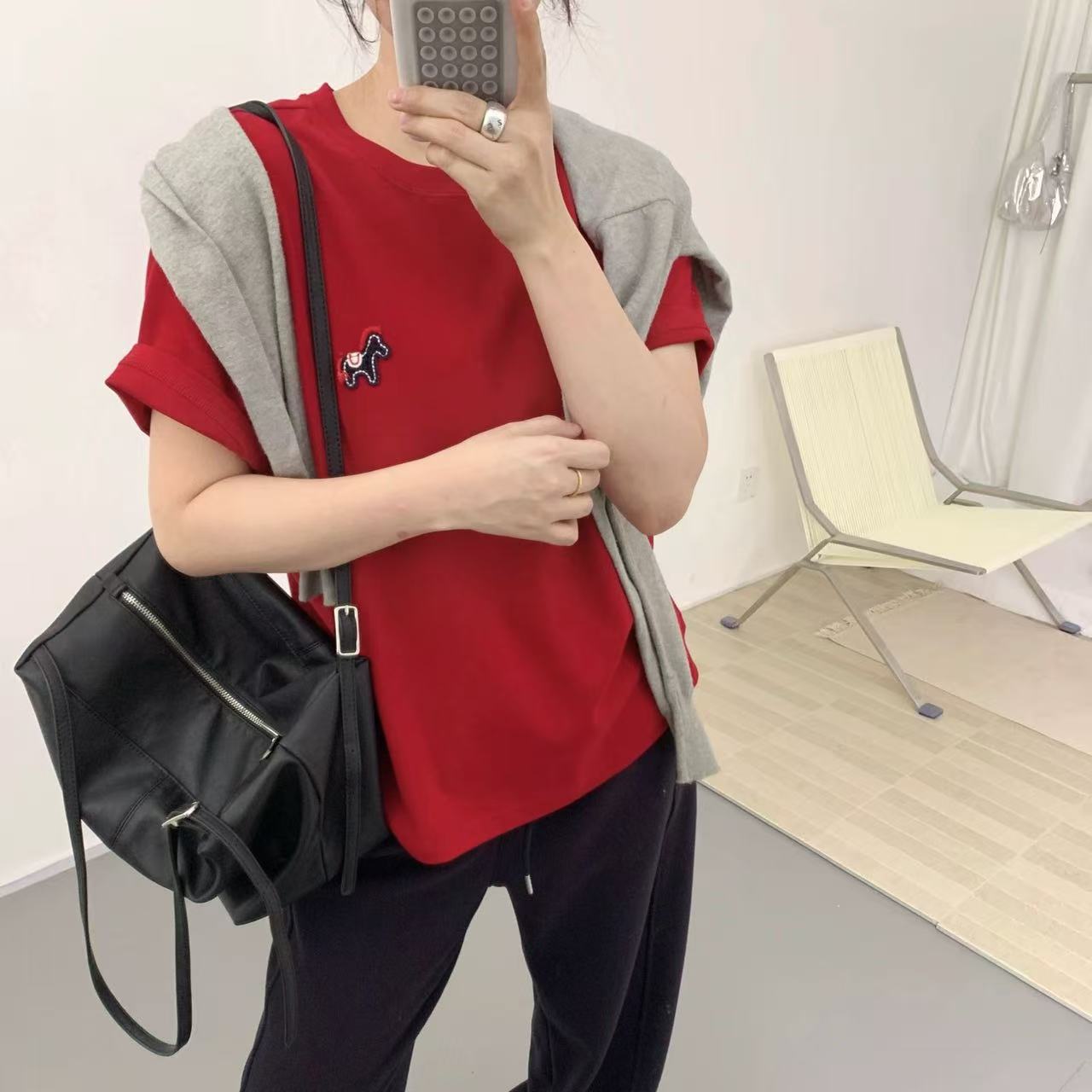 2026新年新款精梳棉光滑高弹百搭T恤