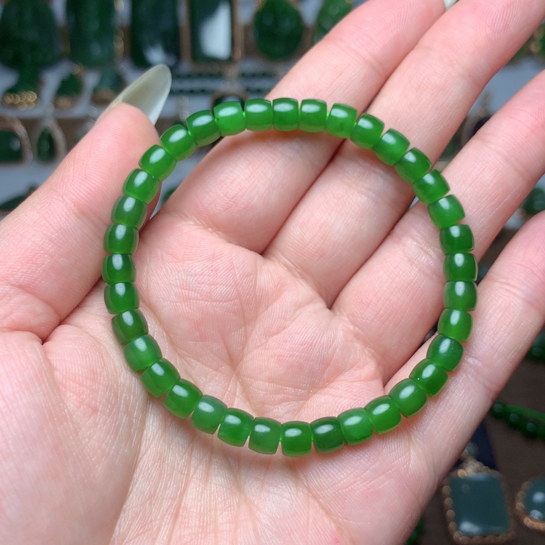 和田玉（碧玉）手串卡6未镶嵌