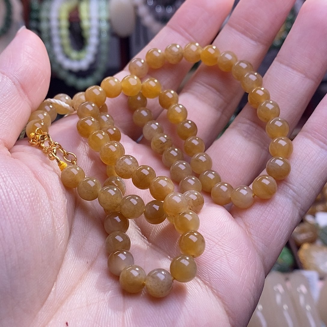 和田玉且末糖项链未镶嵌