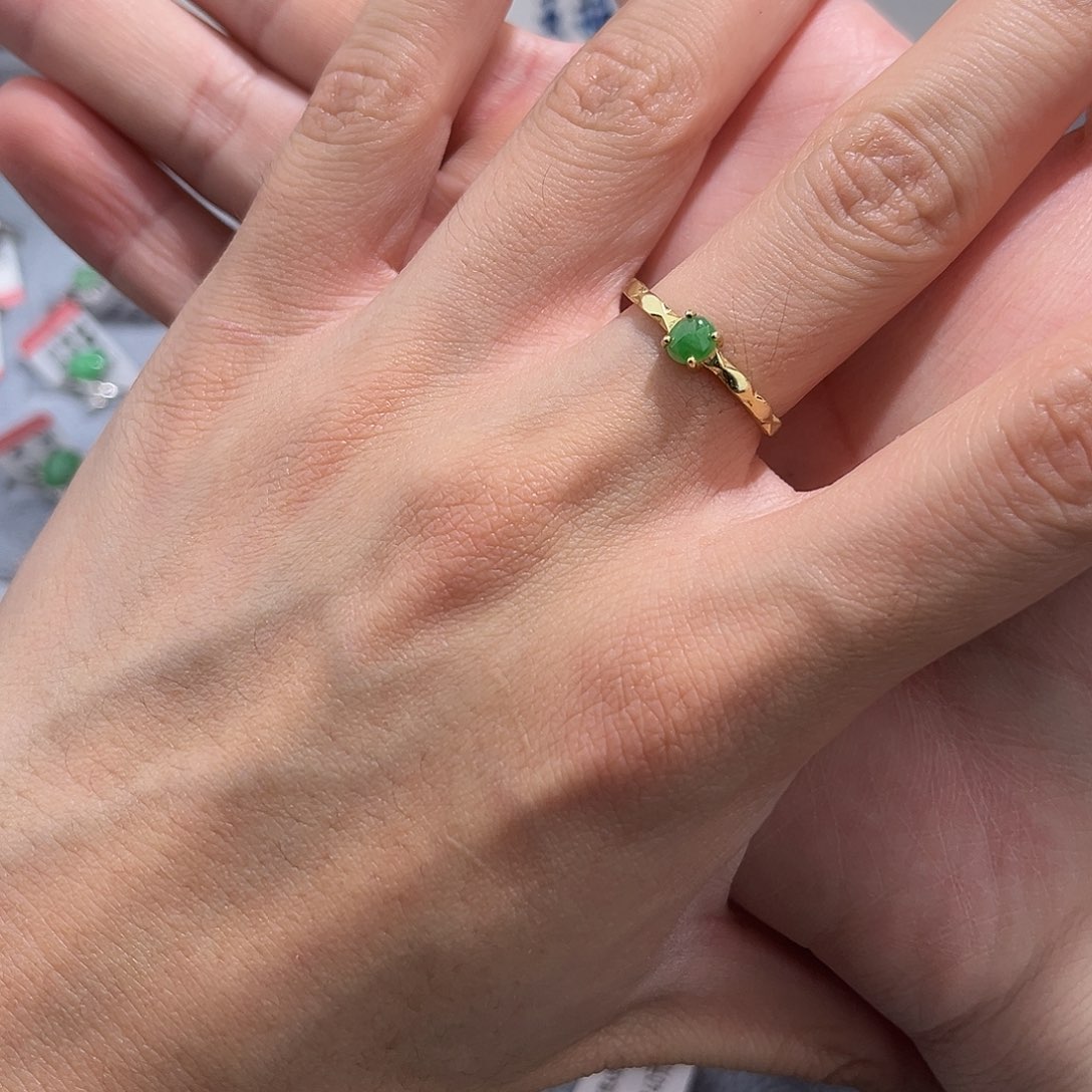 翡翠戒指银S925镶嵌67889