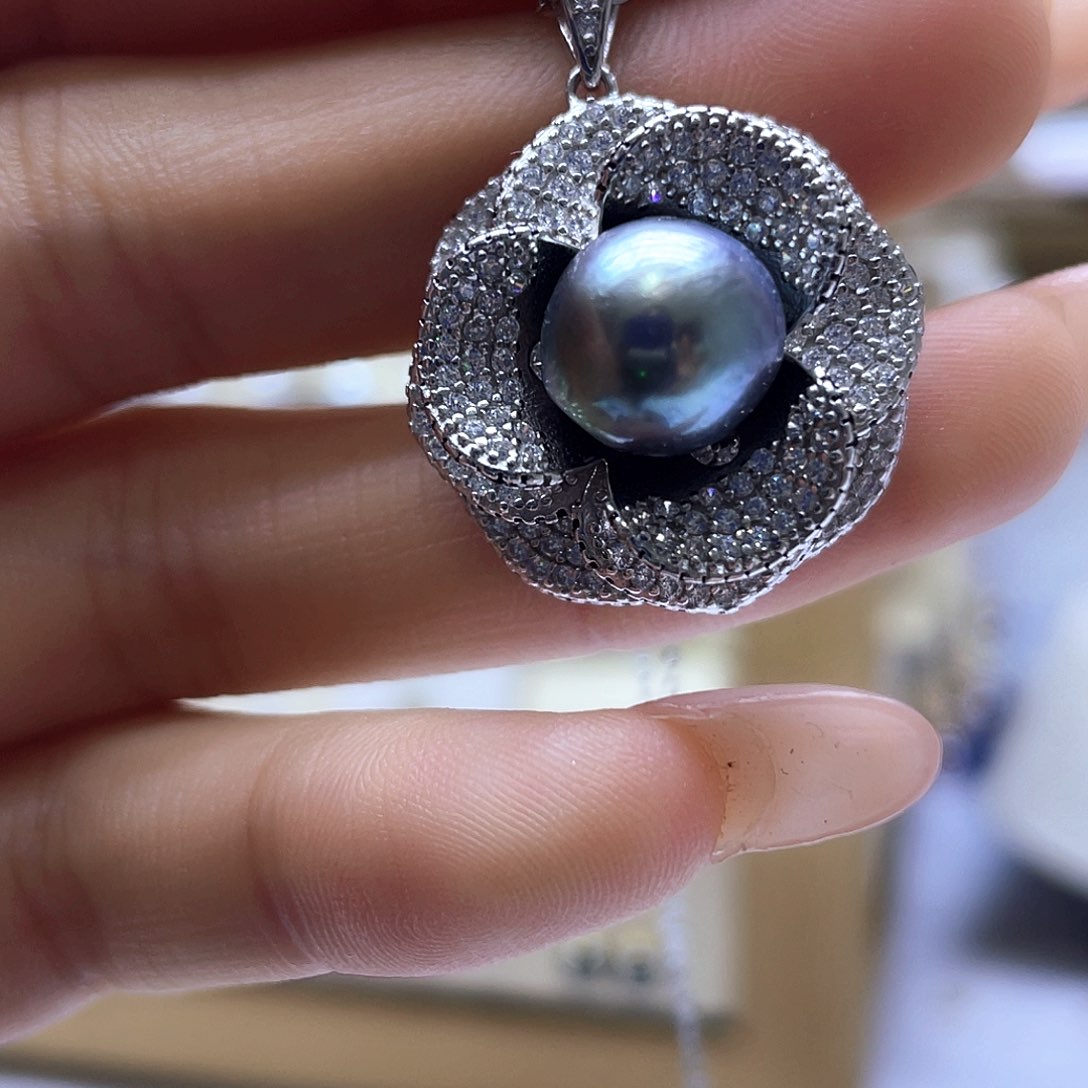 海水珍珠颈饰银S925镶嵌