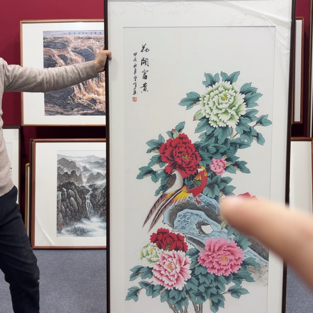 国画带框绘画160/80尺寸