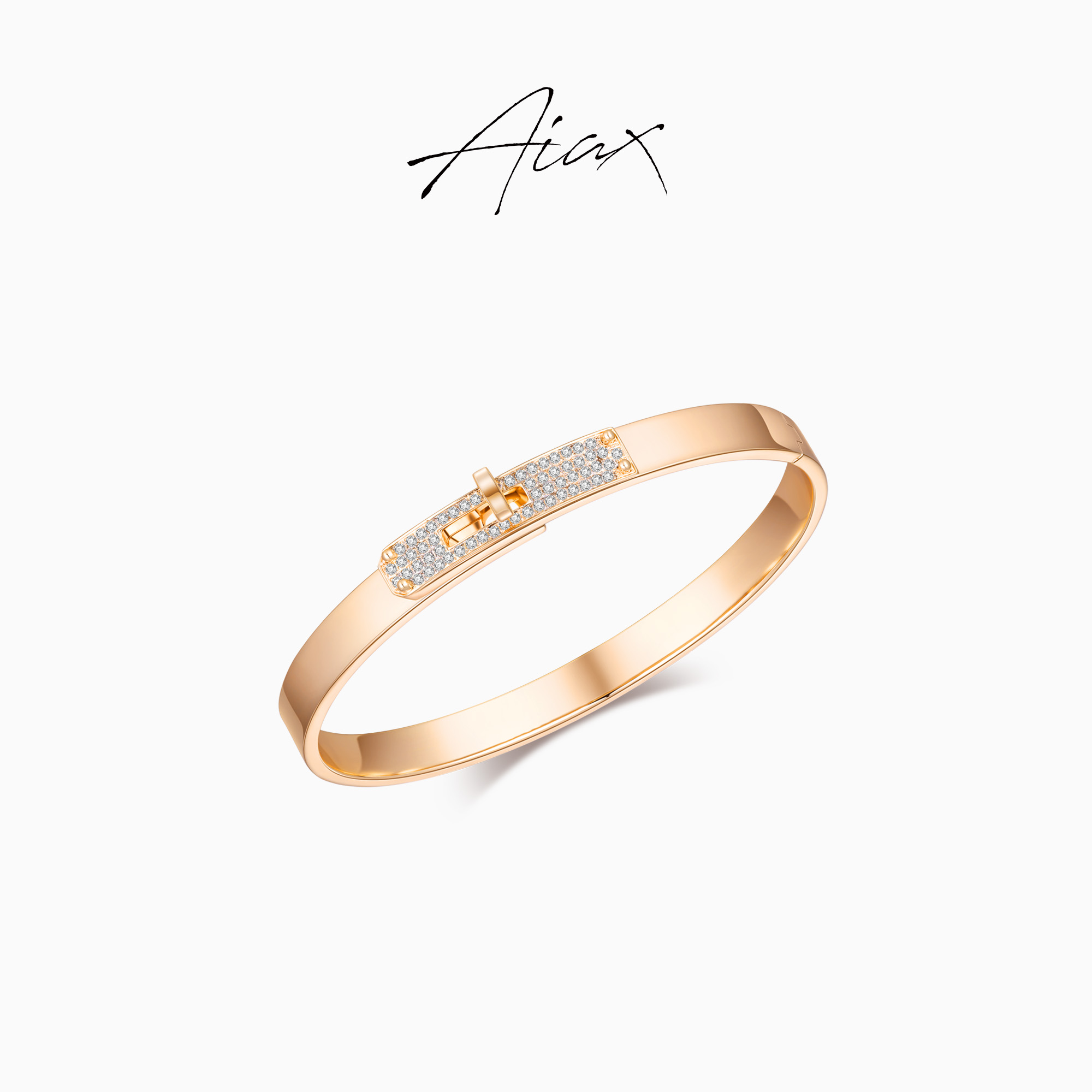 AIAX  镀K金 轻奢经典百搭太赫兹手镯气质时尚窄版TSS7234