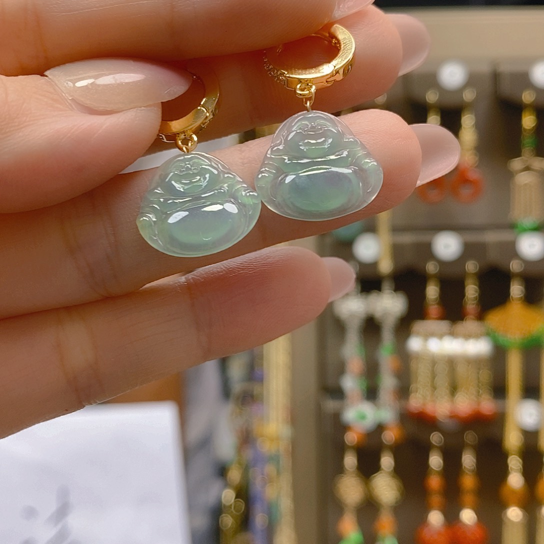 翡翠合金耳饰翡翠