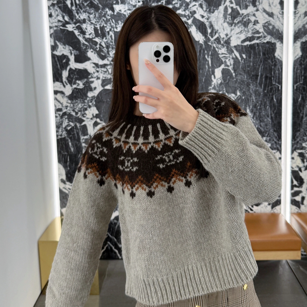 99新 Celine/思琳 领口大logo凯旋门毛衣 xs码 