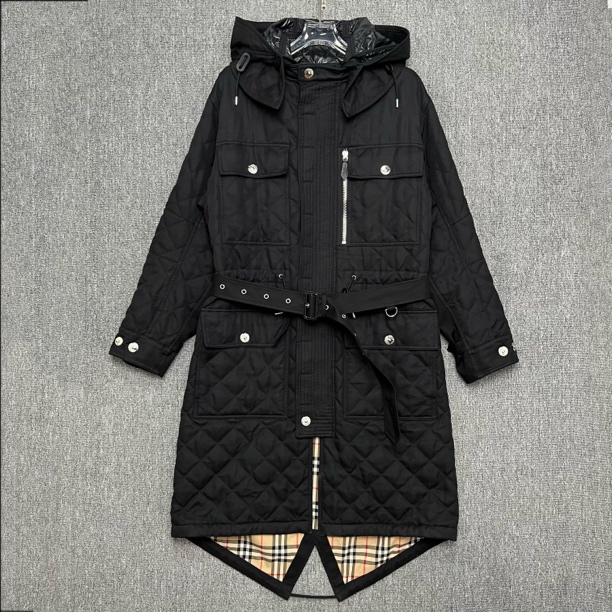 99新 BURBERRY/博柏利 可拆卸连衣帽中长款大衣/M码/99新/13638