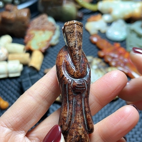 白玉菩提吊坠摆件