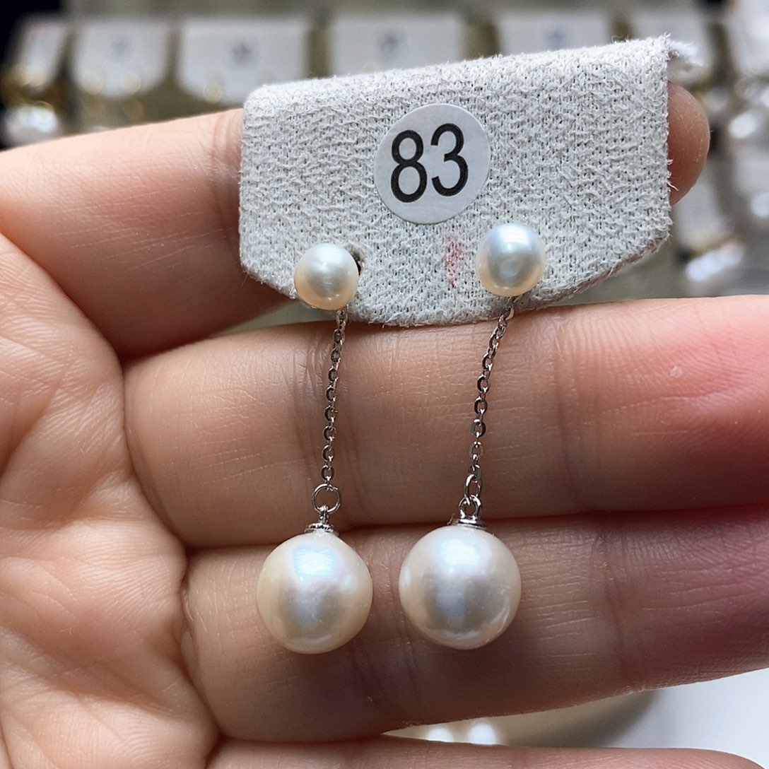 淡水珍珠耳饰银S925镶嵌