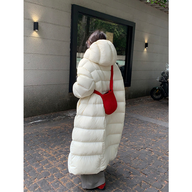 95白鸭绒云朵泡芙超长款羽绒服女2025冬季新款高级感超好看大被子