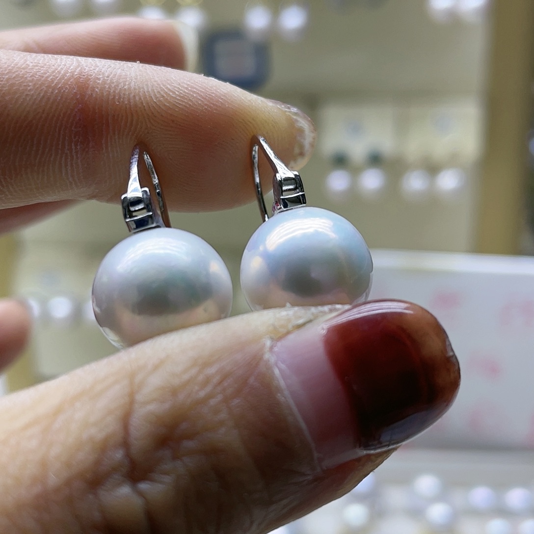 淡水珍珠耳饰银S925镶嵌