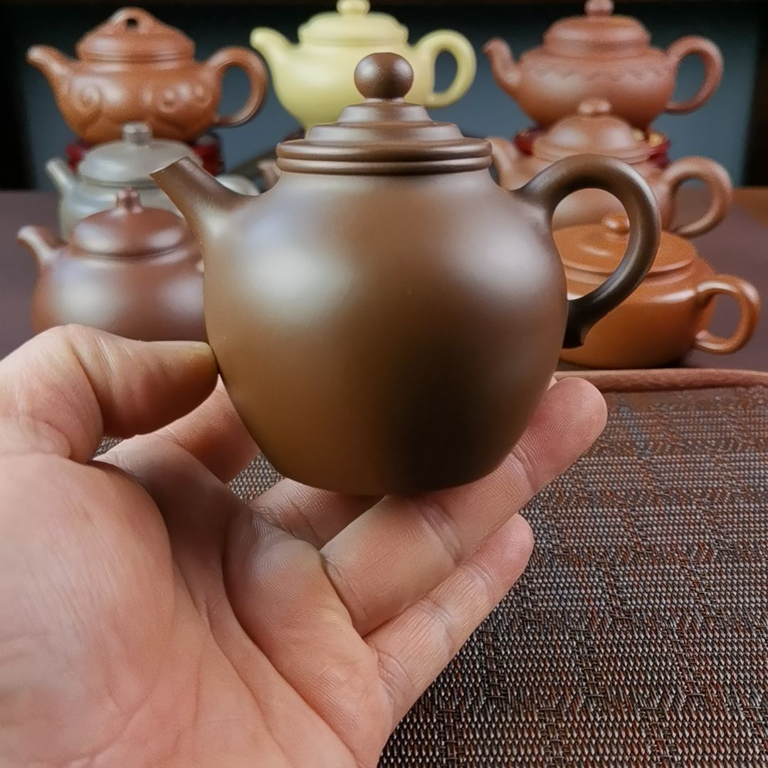 紫砂茶壶紫泥大彬橄榄200CC许响新