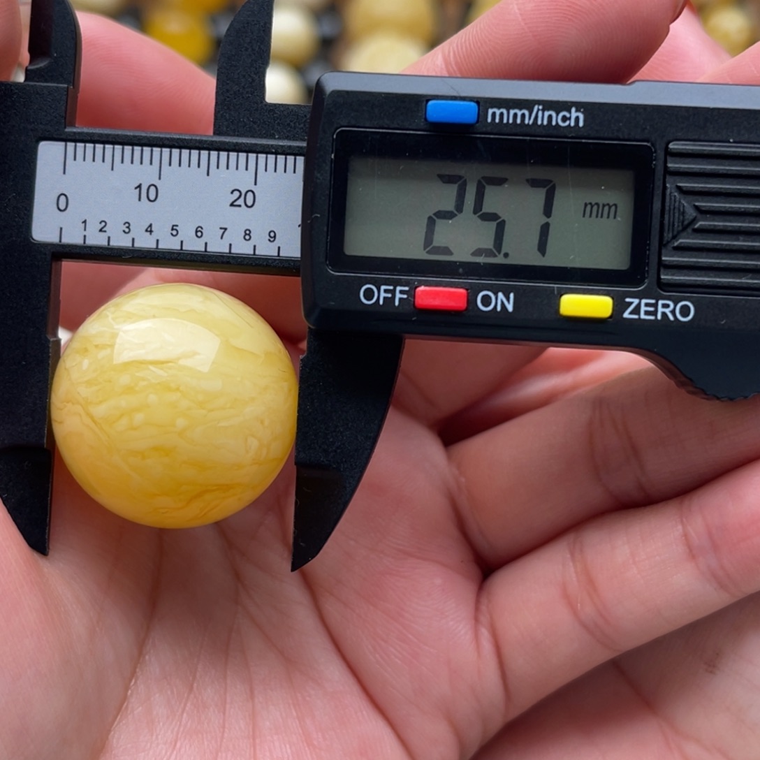 琥珀未镶嵌裸石蜜蜡圆珠笑