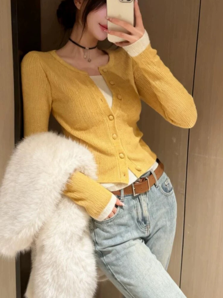 8001-CQ新款拼接针织上衣（80-135）