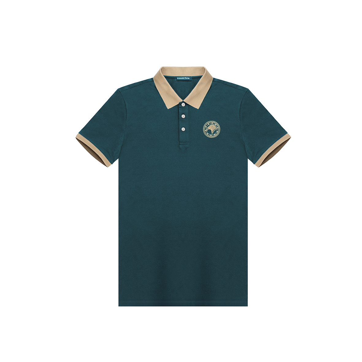 STEFANO专柜撤柜款奢品进口桑蚕丝新款夏季短袖商务透气绿polo衫