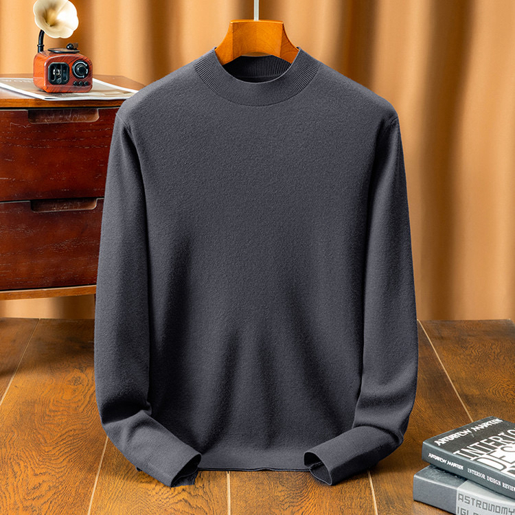 【100%山羊绒精纺可机洗】【480克80织】高品质男士针织羊绒衫