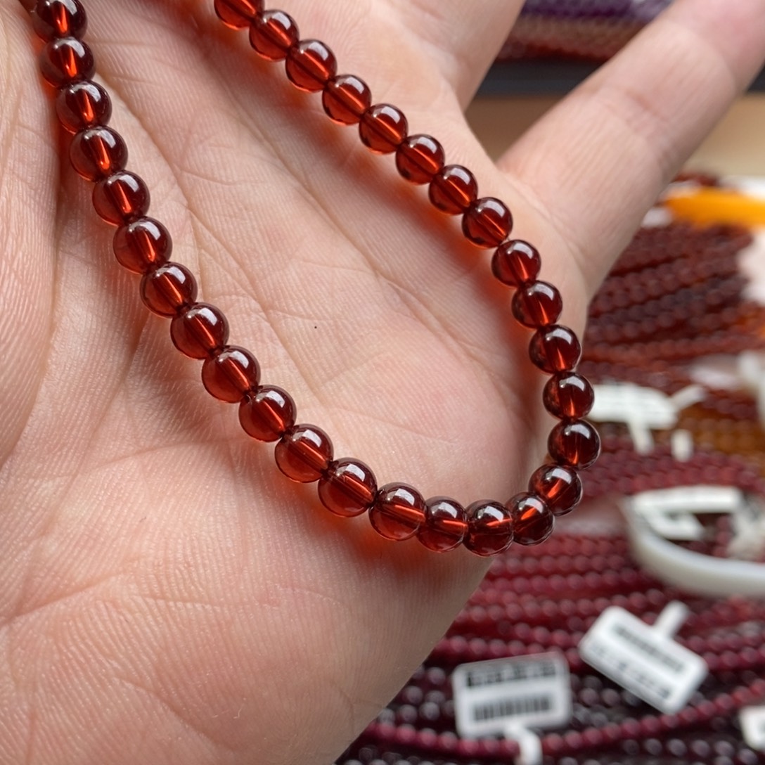 未镶嵌手链石榴石5.6mm收藏级香槟金色