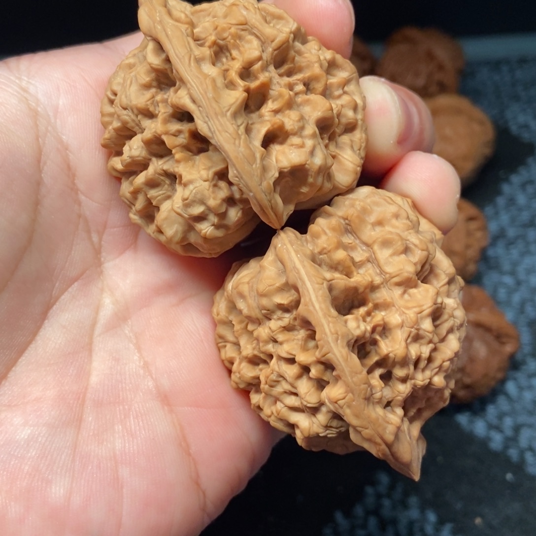 把件文玩核桃麒麟纹官帽47全品无修