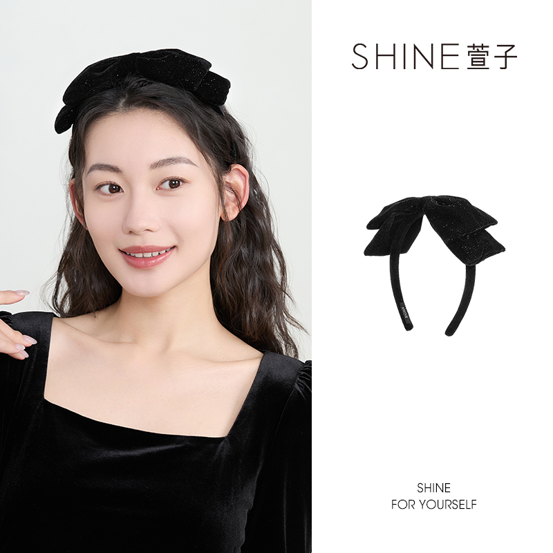 萱子SHINE休闲风女毛绒简约少女风甜美日韩发箍头箍原创设计