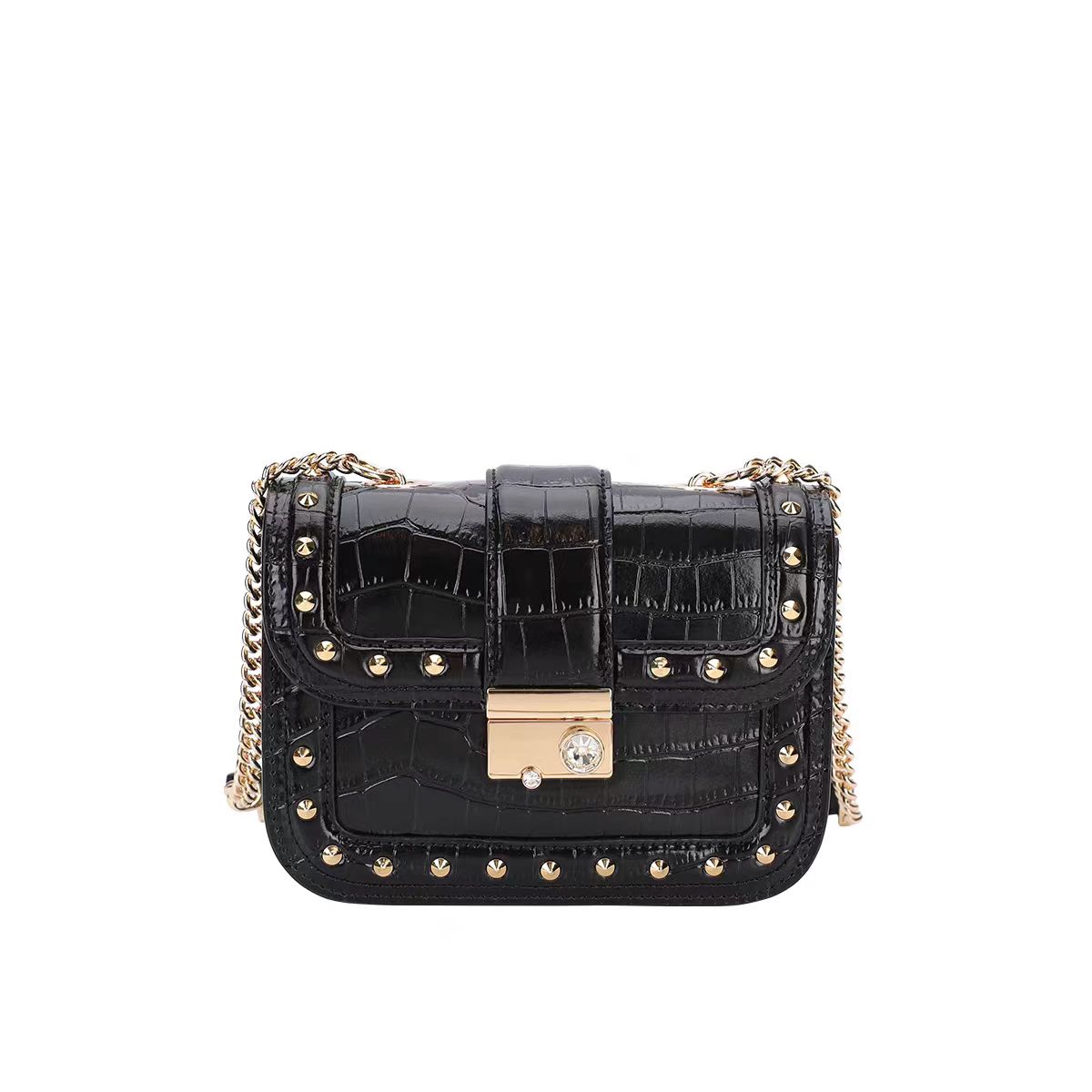 汐家精选时尚单肩斜挎包时尚单根按扣包