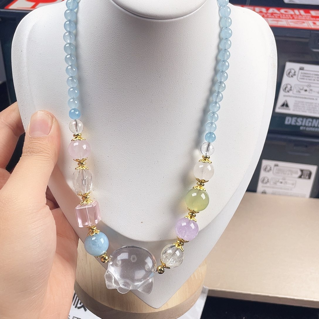 烟晶银S925镶嵌手链