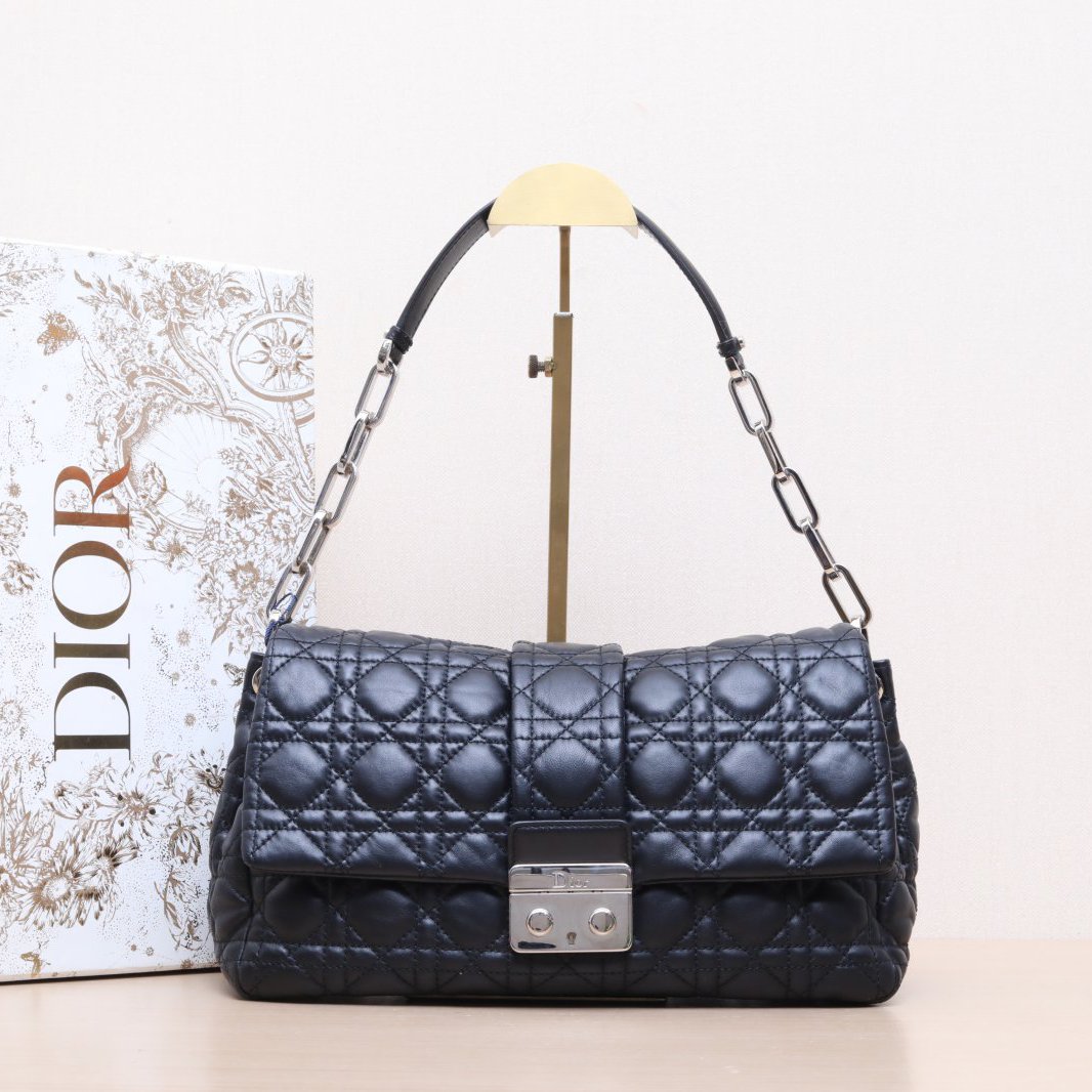 95新 DIOR/迪奥 链条口盖单肩包 皮革S 银扣 2010 P205639218