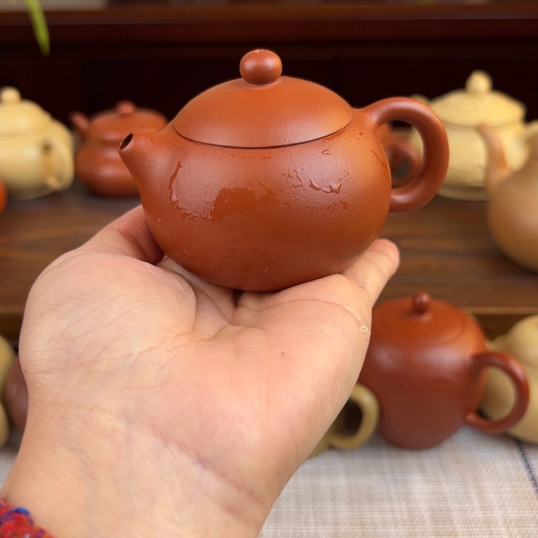 紫砂茶壶朱泥西施半手微瑕110cc