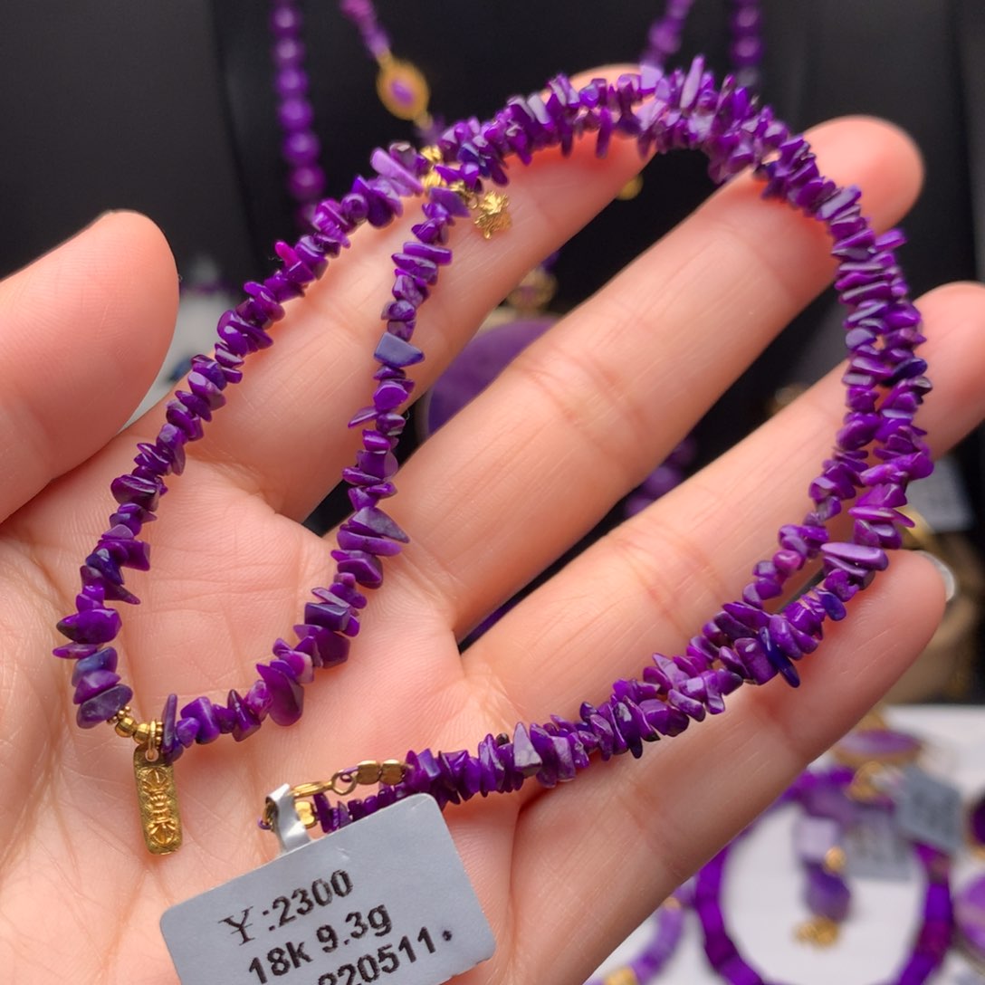 苏纪石（舒俱来）18K金镶嵌项链 