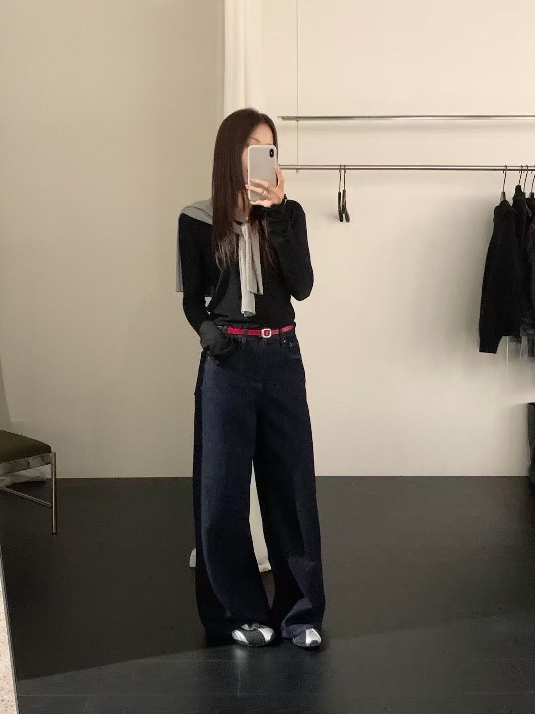 温柔瑶-GD冬季福利-加绒韩系高腰直筒阔腿裤-5951（裤长101腰围66）