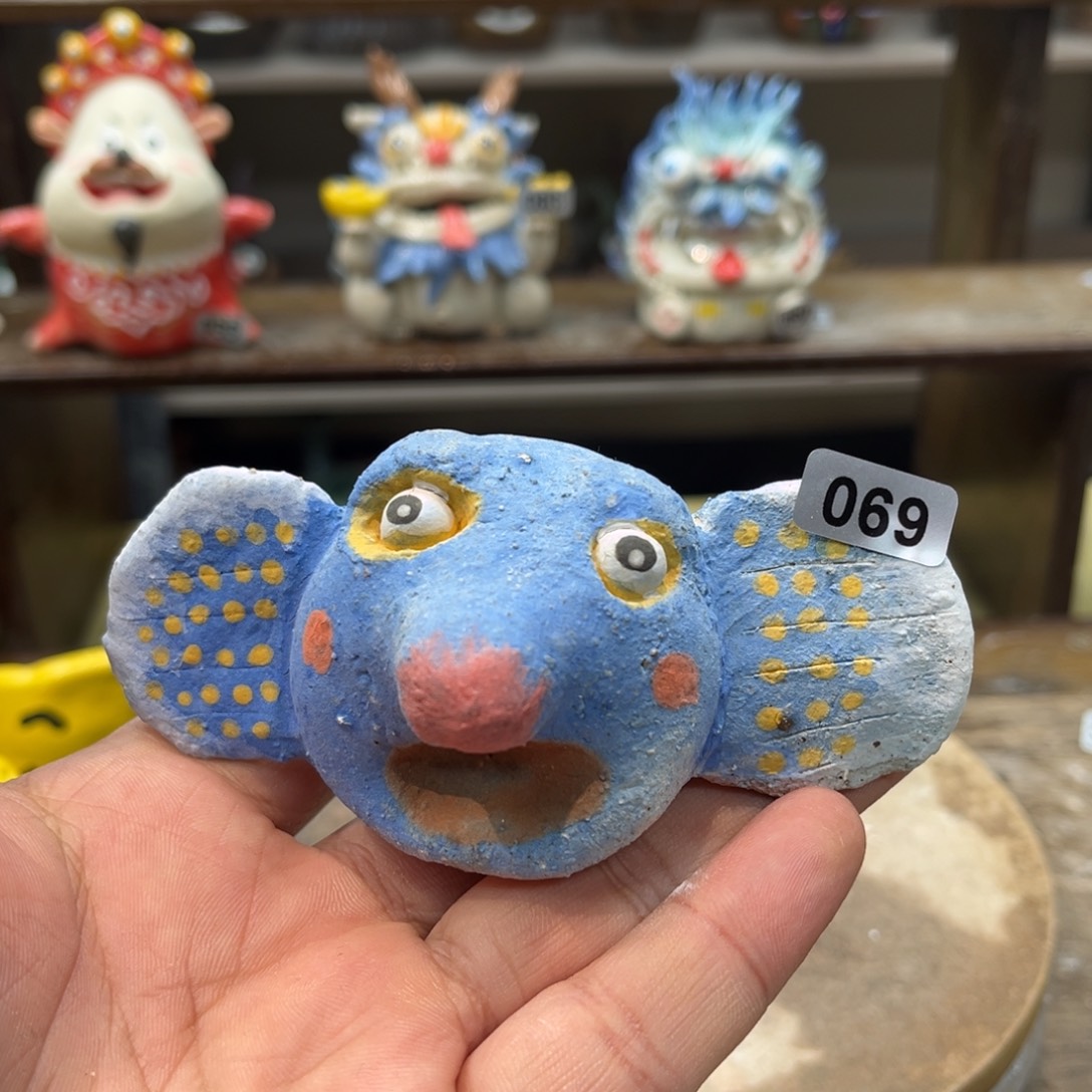 摆件纯手工抽象陶瓷摆件微瑕069