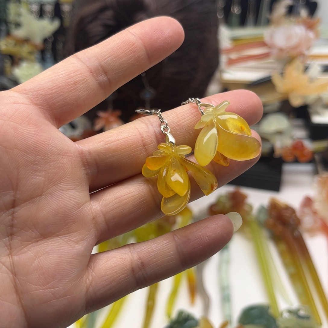 蛇纹石玉合金发簪