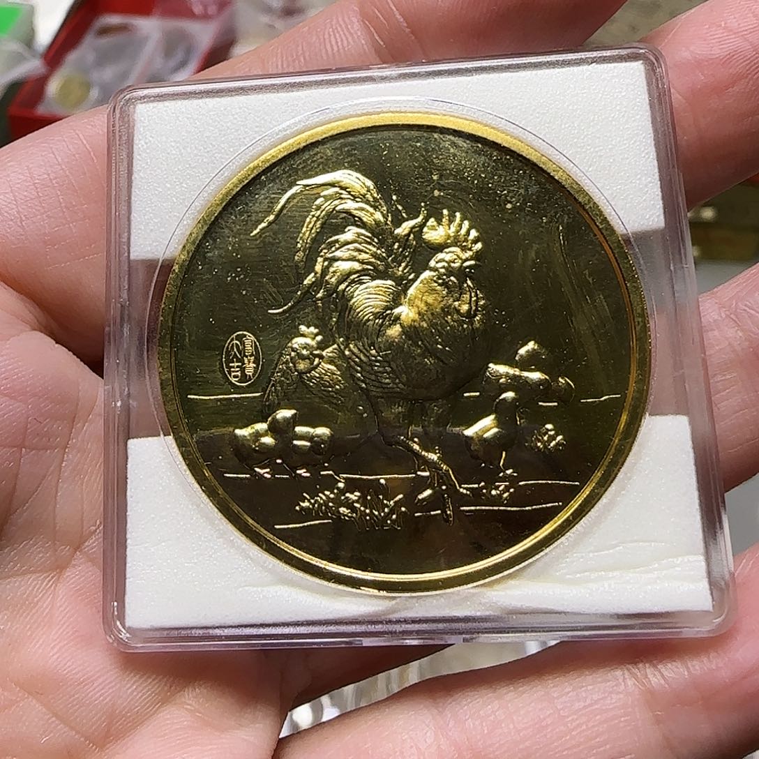 合金生肖鸡纪念章福利出特价