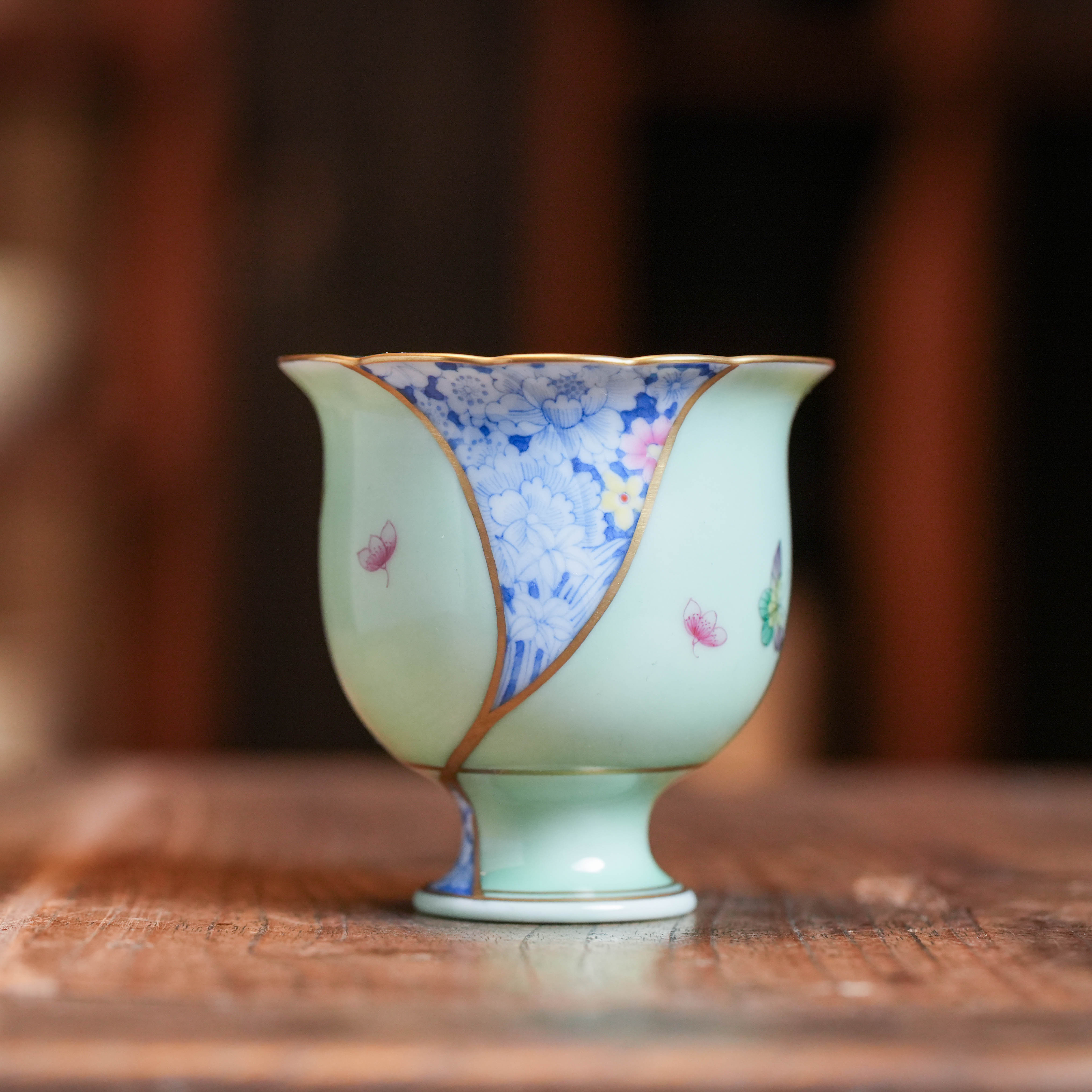 【好物】开窗蝶恋万花高脚杯（华隐S0829）