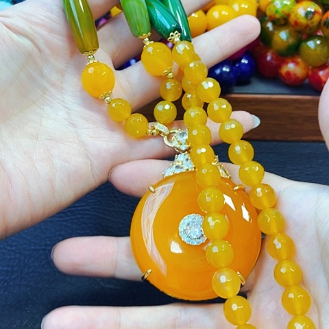 手饰玛瑙未镶嵌雪玉龙皇参平安扣