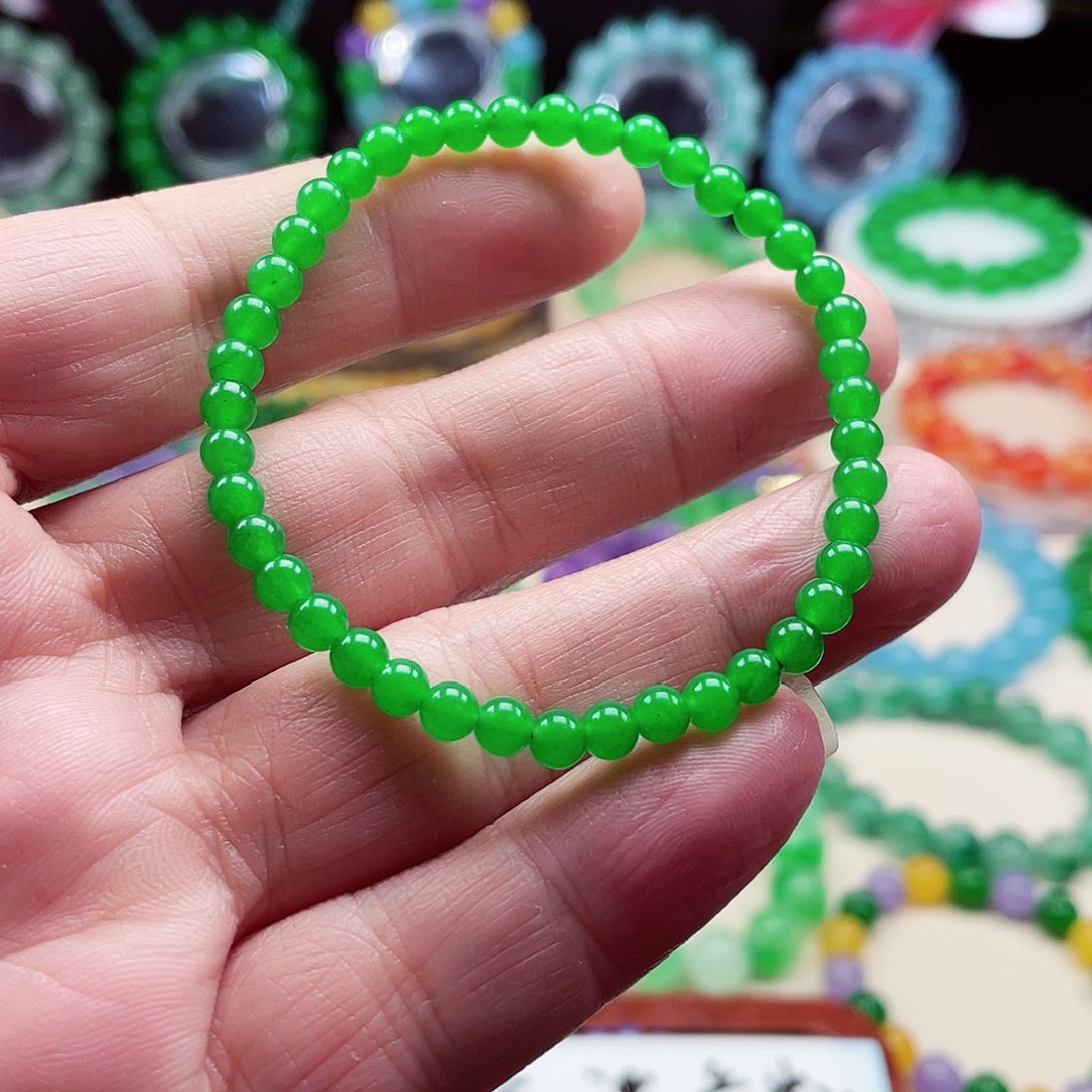 翡翠未镶嵌颈饰卡4.5翡翠珠链男女款01