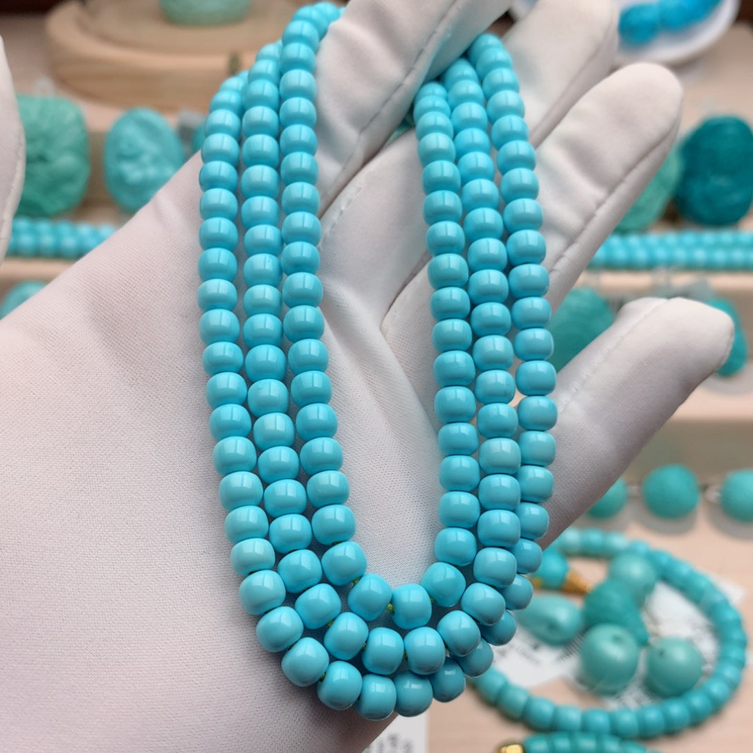 绿松石珠宝奇石未镶嵌5.3mm