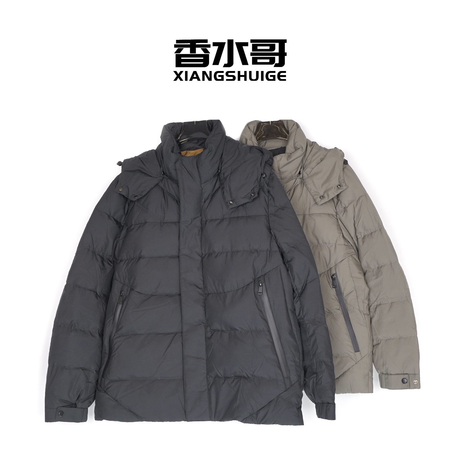 2025秋冬季新品户外男士休闲脱卸帽羽绒服保暖纯色鸭绒服