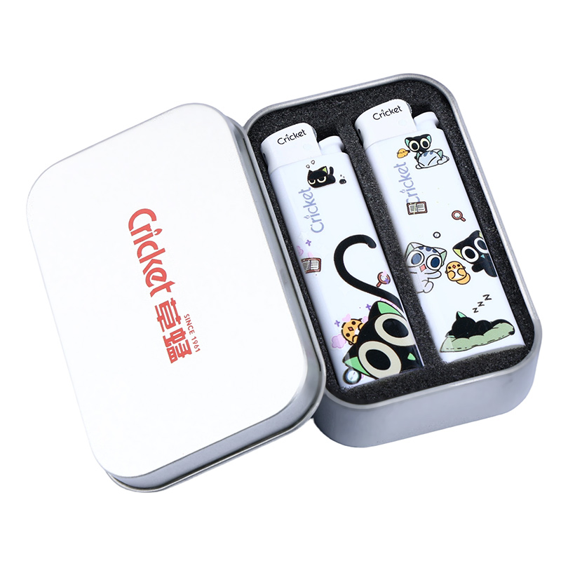 草蜢一次性砂轮防爆耐用打火机礼盒装适合送礼