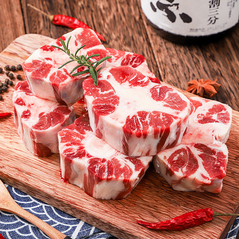 龙记珍牛国产谷饲和牛原切和牛牛尾段500g/袋