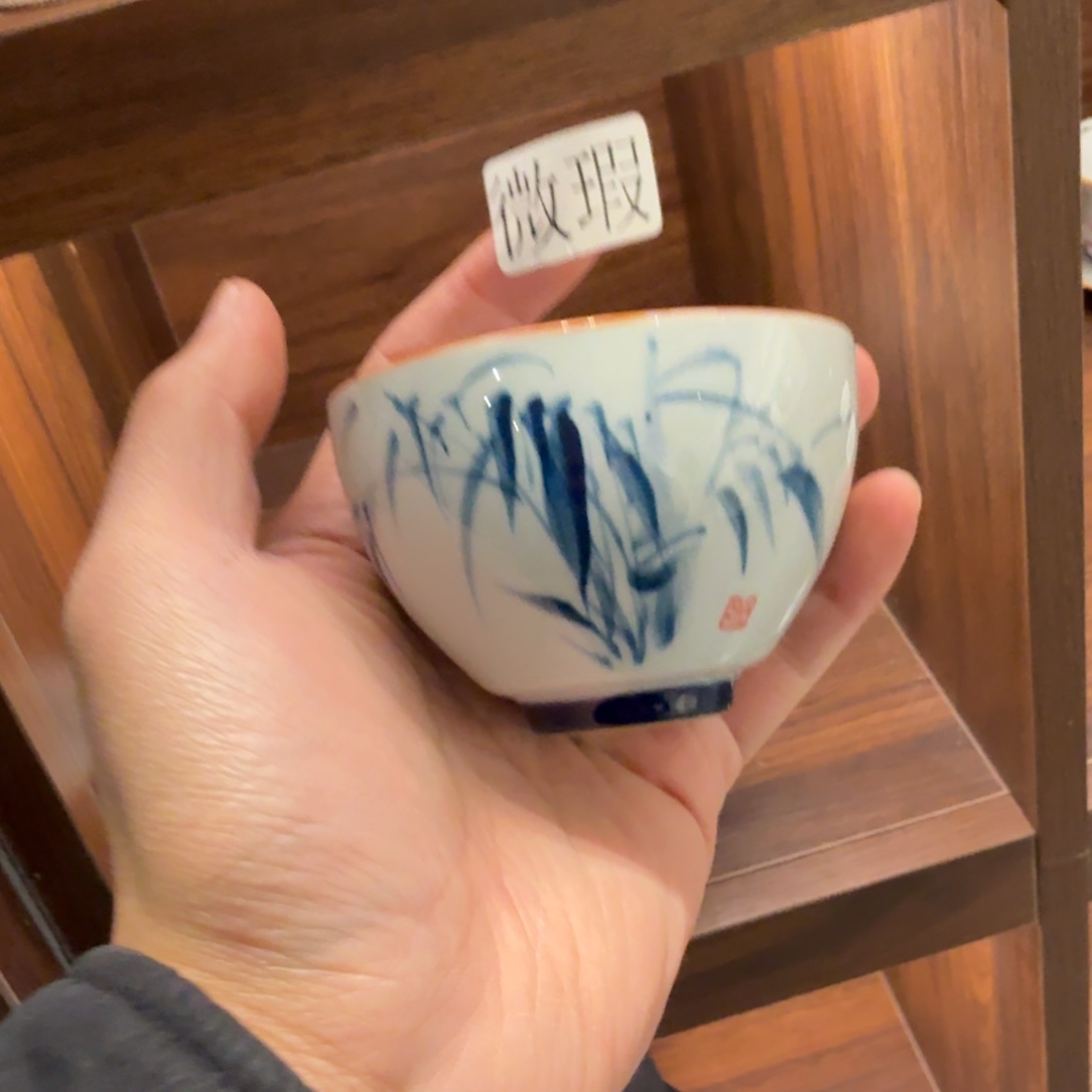 釉下手绘茶具微瑕